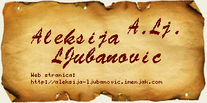 Aleksija LJubanović vizit kartica